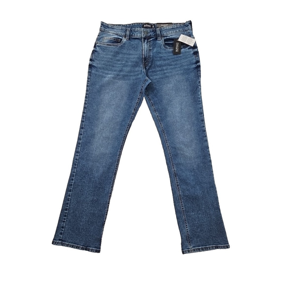 Buffalo David Bitton Evan Jeans Men's 36x32 Medium Wash Straight Stretch NWT